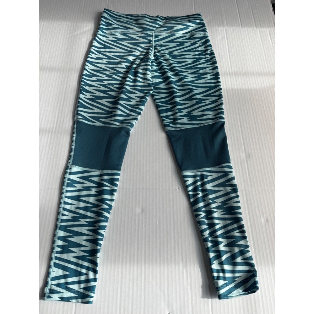 Nike Running Tights Athletic Leggings Teal Zigzag Print YOGA Activewear SmalL - Picture 3 of 7